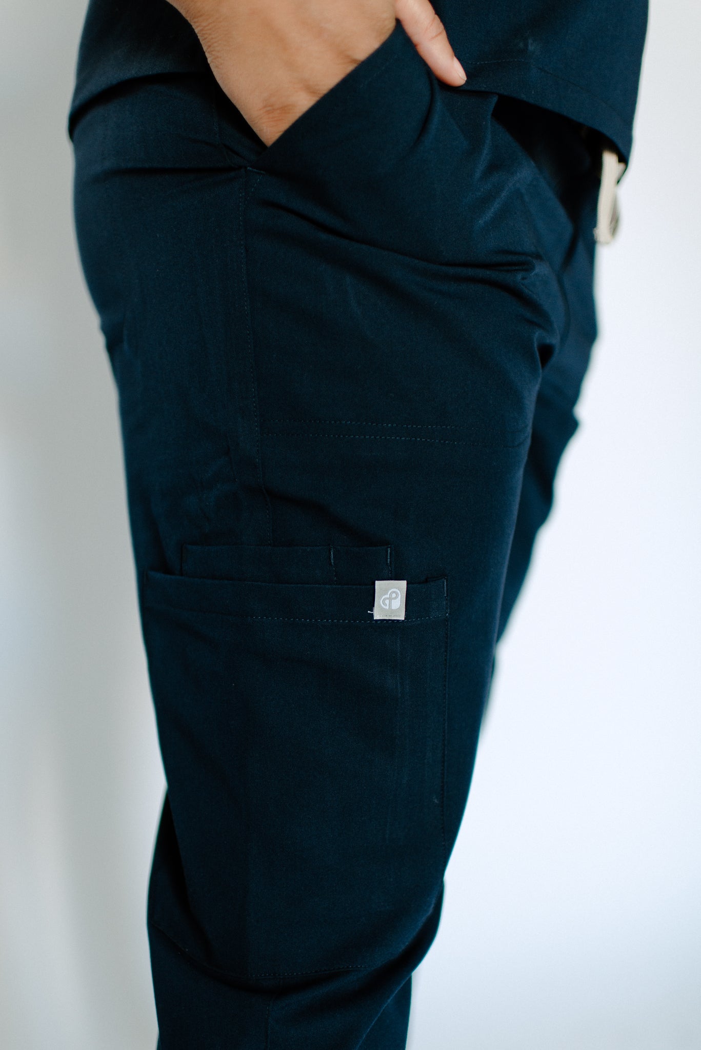 Avery Straight Leg Scrub Pant in Code Navy Blue